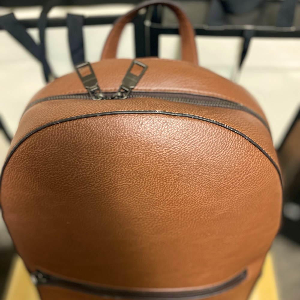 Zara Backpack Brown Leather Laptop Bag